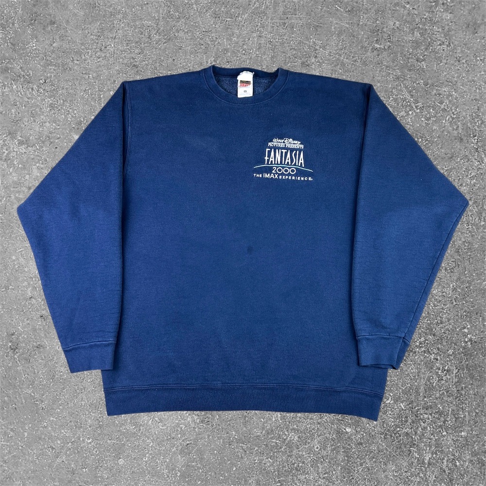 Vintage Disney Fantasia 2000 IMAX Sweatshirt Mens XL Faded‎ Navy 90s Movie Promo